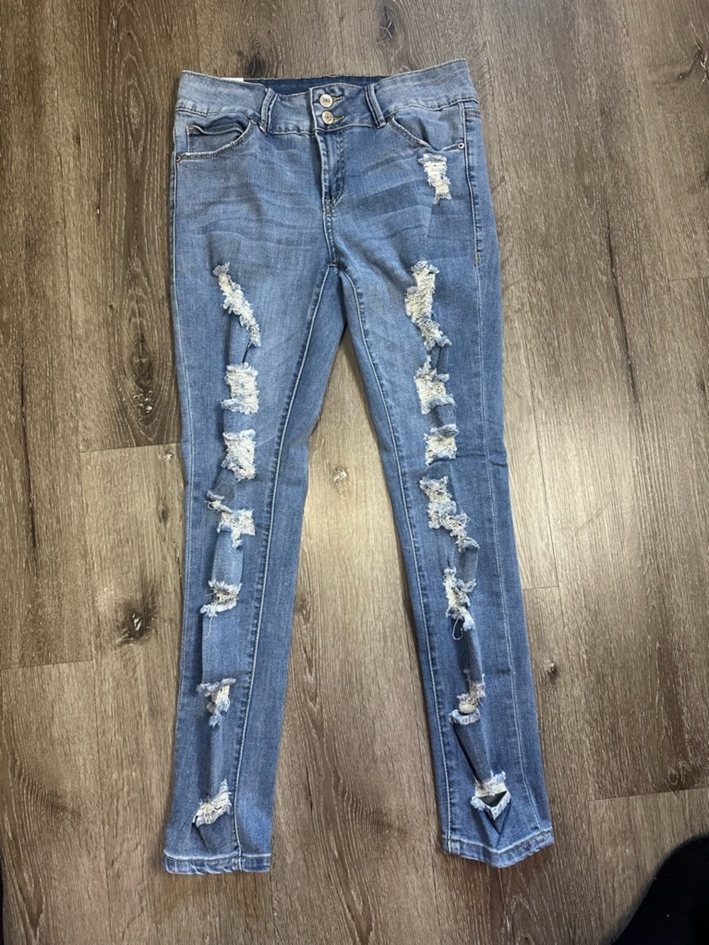 Almost Famous Light Blue Distressed Skinny Jeans